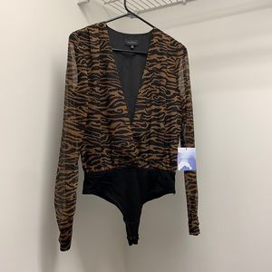 Majorelle tiger print sheer bodysuit size S